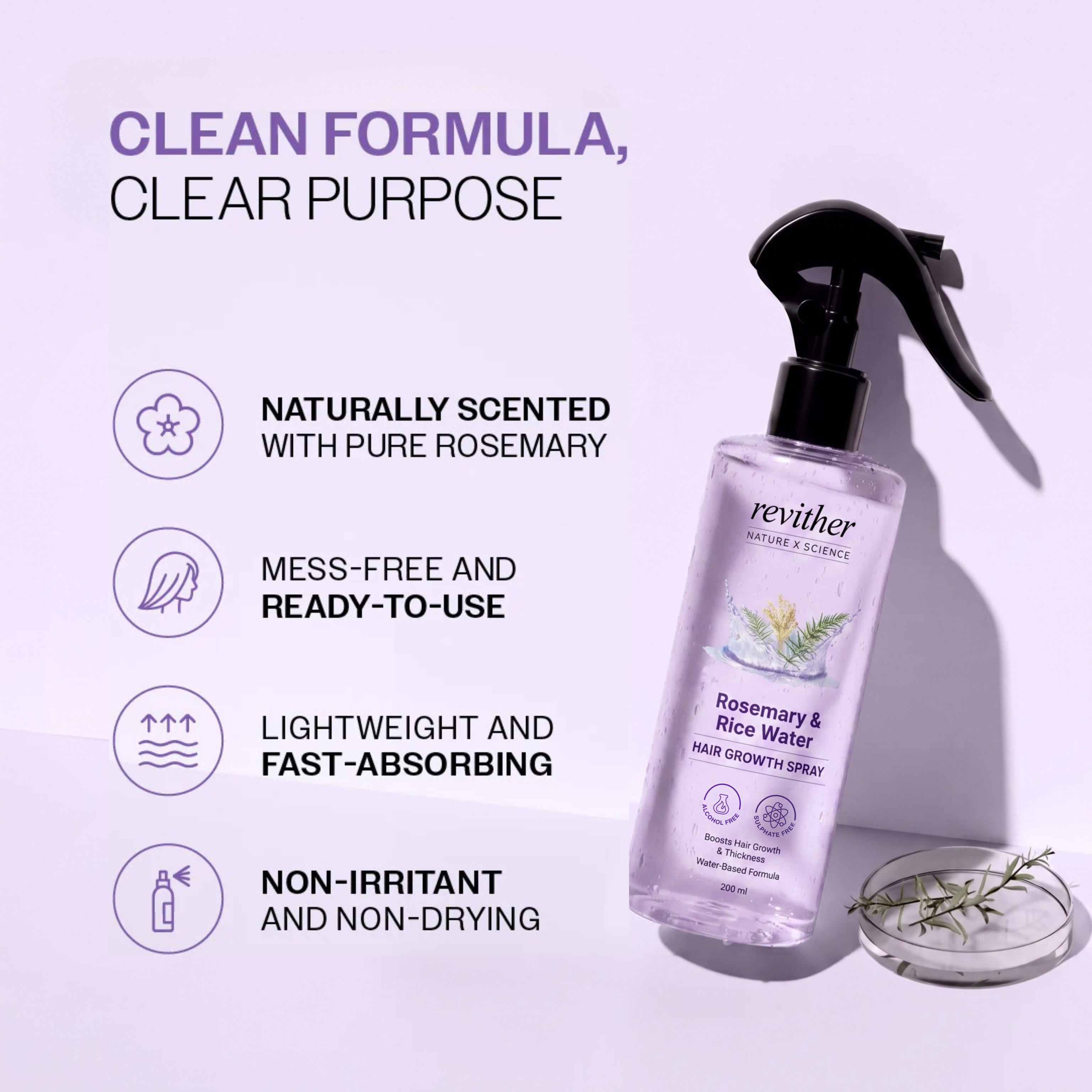Rosemary + Rice Water Spray